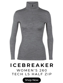 Icebreaker women's 260 tech long-sleeve half zip merino wool baselayer