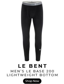 Le Bent men's le base 200 lightweight long johns for skiing
