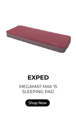 Exped MegaMat Max 15 Sleeping Pad with a shop now button.