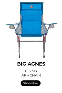 Big Agnes Big Six camp chair with a shop now button.