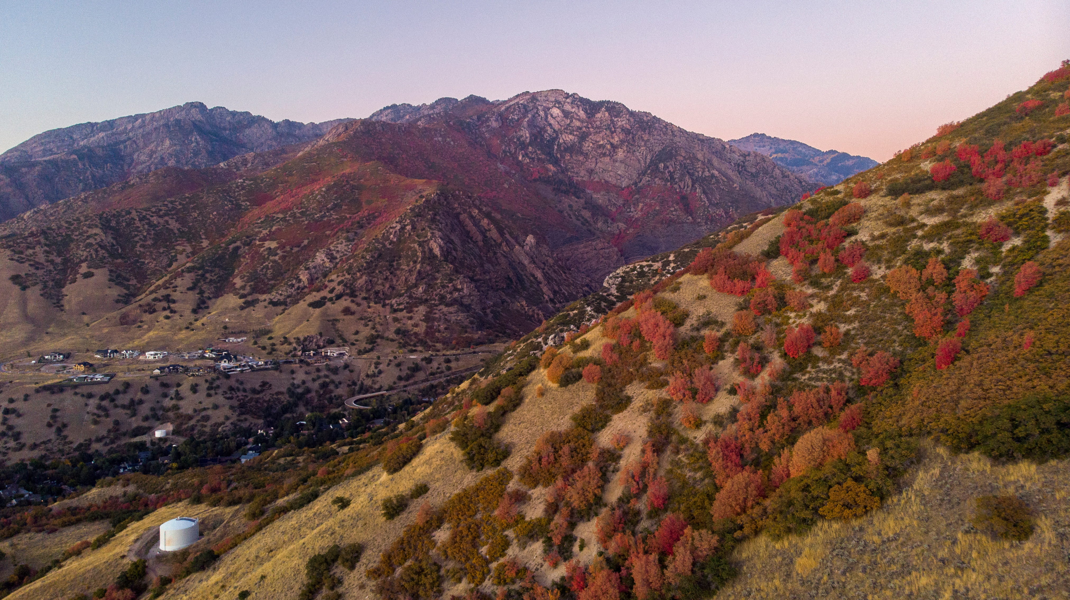 Big Cottonwood Canyon Trail lower canyon with spring creek and cottonwood forest