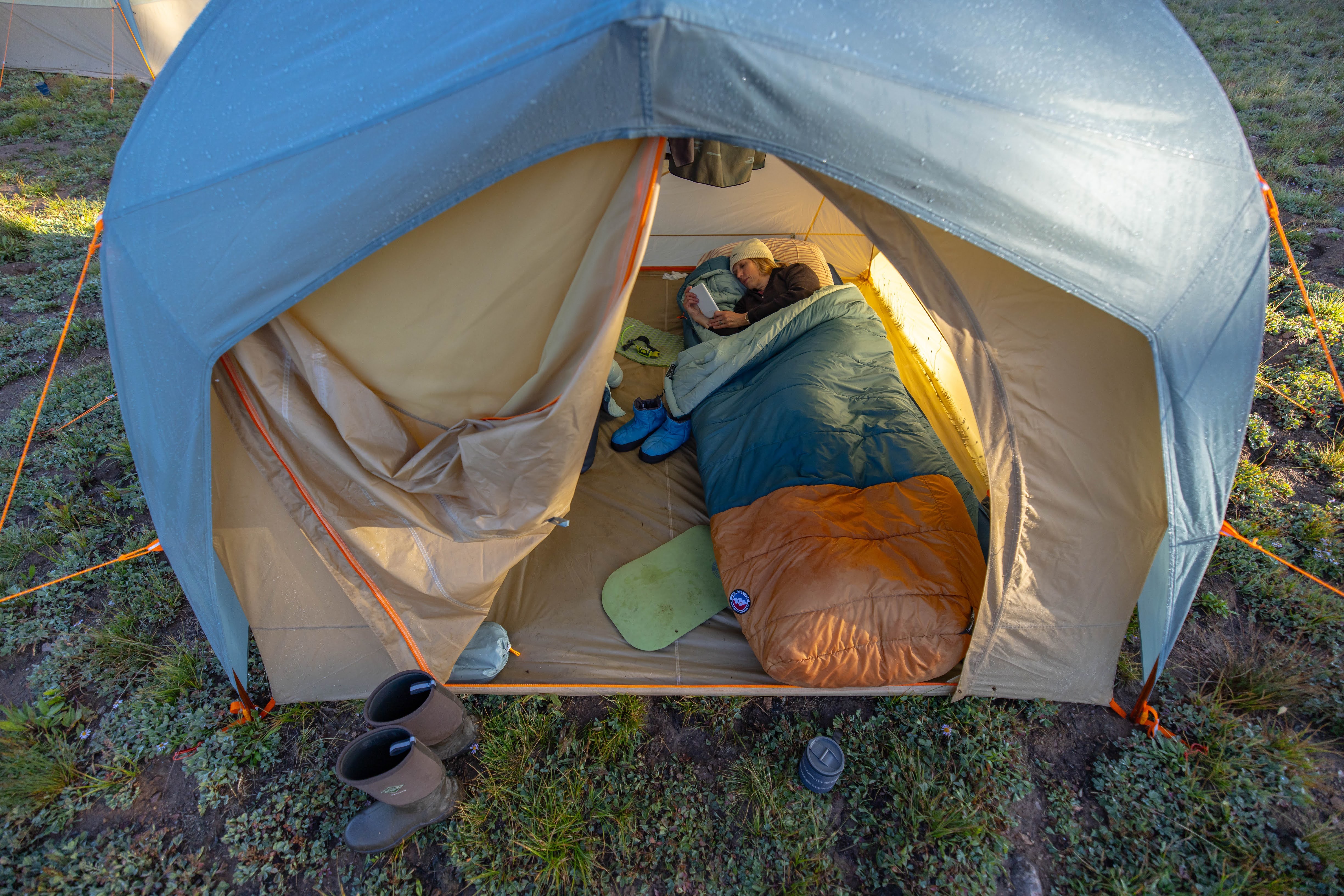 Big Agnes Echo Park Big Agnes Echo Park sleeping bag car camping setup