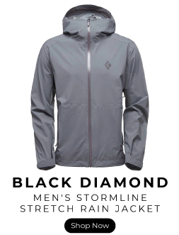 Black Diamond Men's Stormline Stretch Rain Shell in the Ash colorway