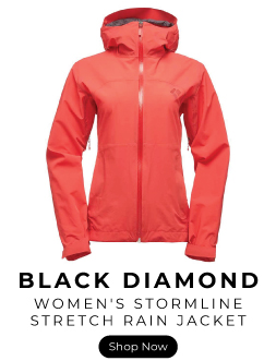 Black Diamond Women's Stormline Stretch Rain Shell in the Paintbrush colorway