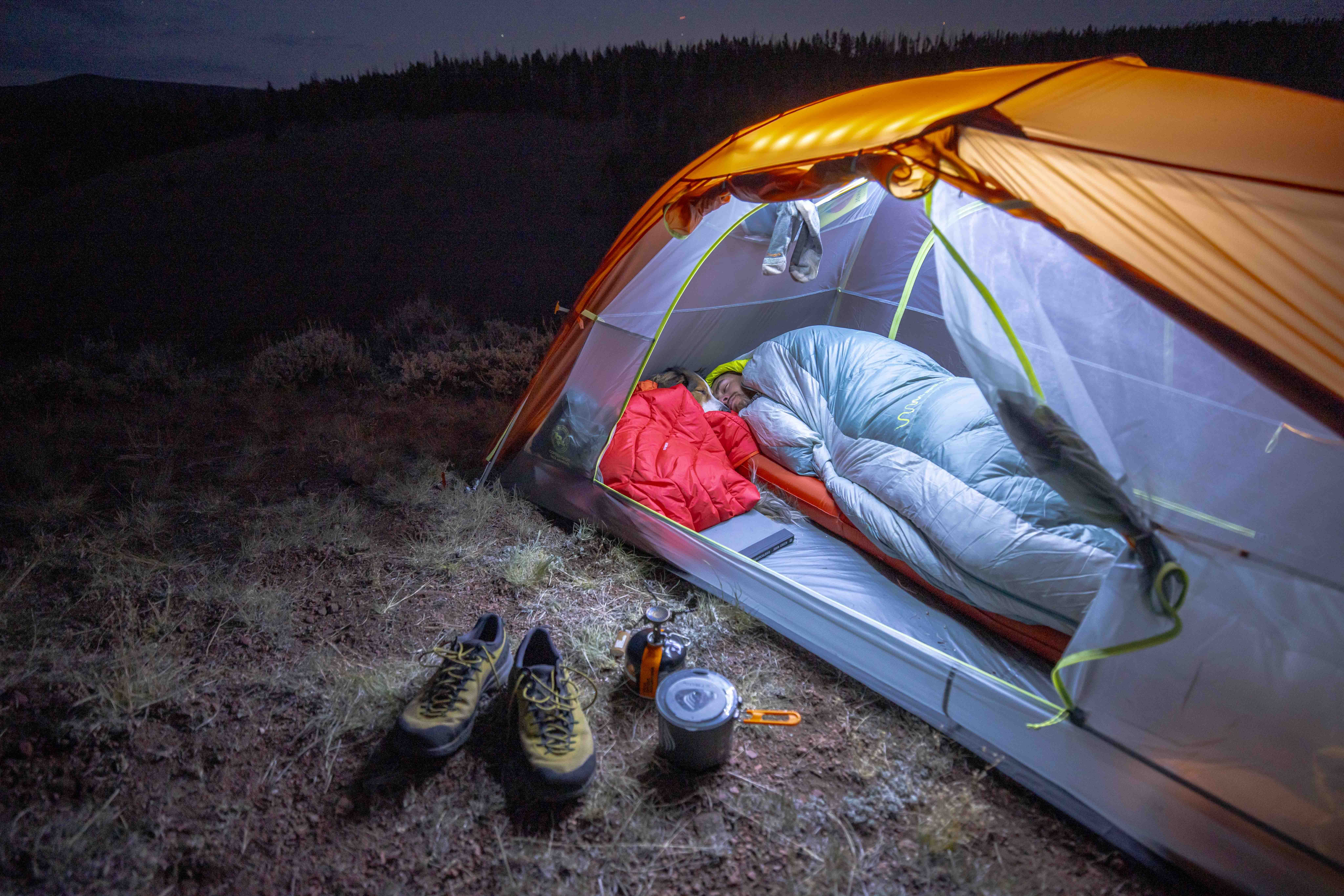 Big Agnes Copper Spur UL mtnGLO tent with integrated lighting