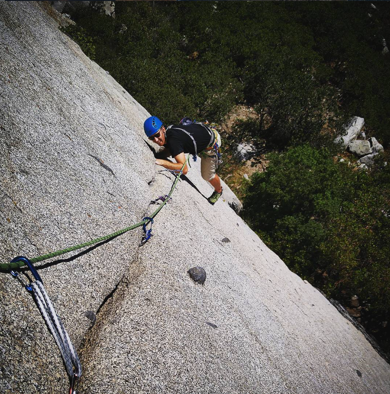 Climber on Mexican Crack in Little Cottonwood Canyon