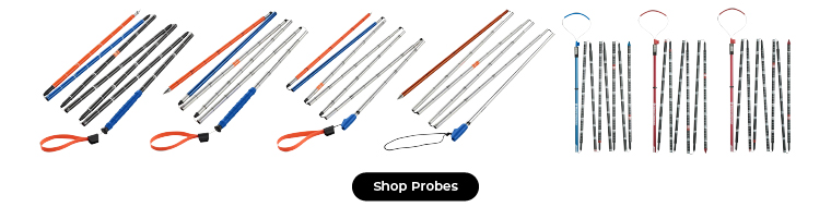 7 aluminum and carbon avalanche probes made by Ortovox and Black Diamond