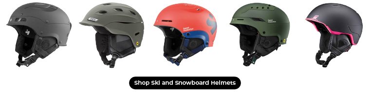 5 snow helmets with the proper safety certifications made by Smith, Sweet Protection, and Julbo